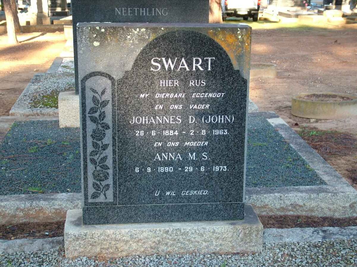 SWART Johannes D. 1884-1963 &amp; Anna M.S. 1890-1973