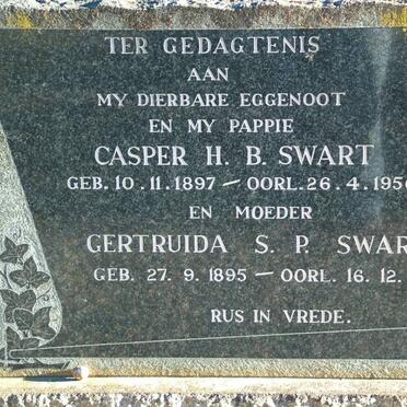 SWART Casper H.B. 1897-1956 &amp; Gertruida S.P. 1895-1978