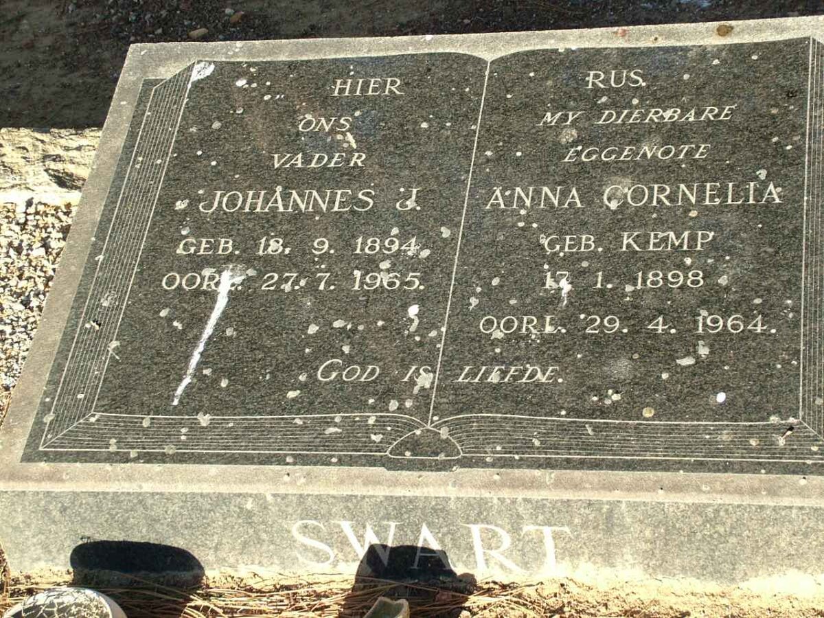 SWART Johannes J. 1894-1965 &amp; Anna Cornelia KEMP 1898-1964