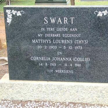 SWART Matthys Lourens 1903-1973 &amp; Cornelia Johanna 1913-1981