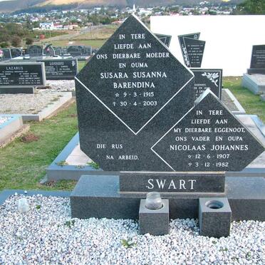 SWART Nicolaas Johannes 1907-1982 &amp; Susara Susanna Barendina 1915-2003