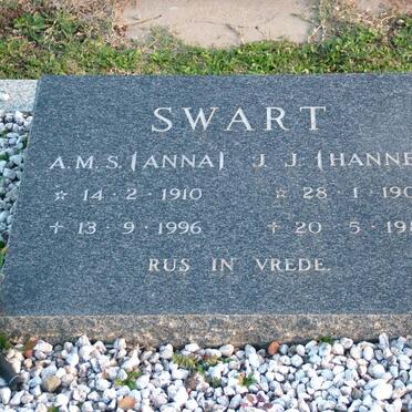 SWART J.J. 1903-1980 &amp; A.M.S. 1910-1996