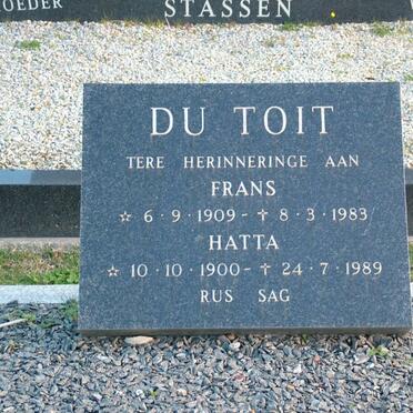 TOIT Frans, du 1909-1983 &amp; Hatta 1900-1989