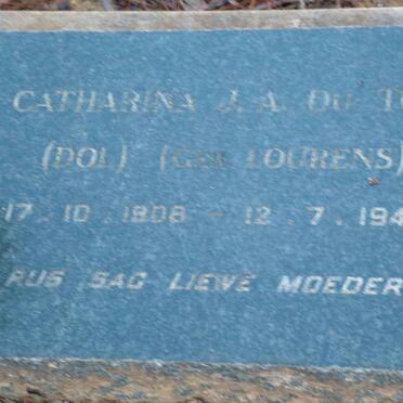 TOIT Catharina J.A., du nee LOURENS 1908-1948