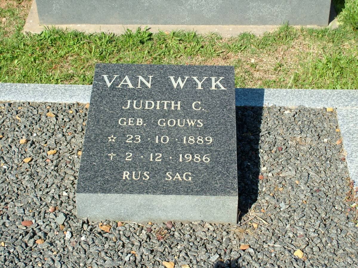 WYK Judith C., van nee GOUWS 1889-1986
