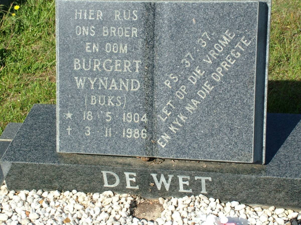 WET Burgert Wynand, de 1904-1986