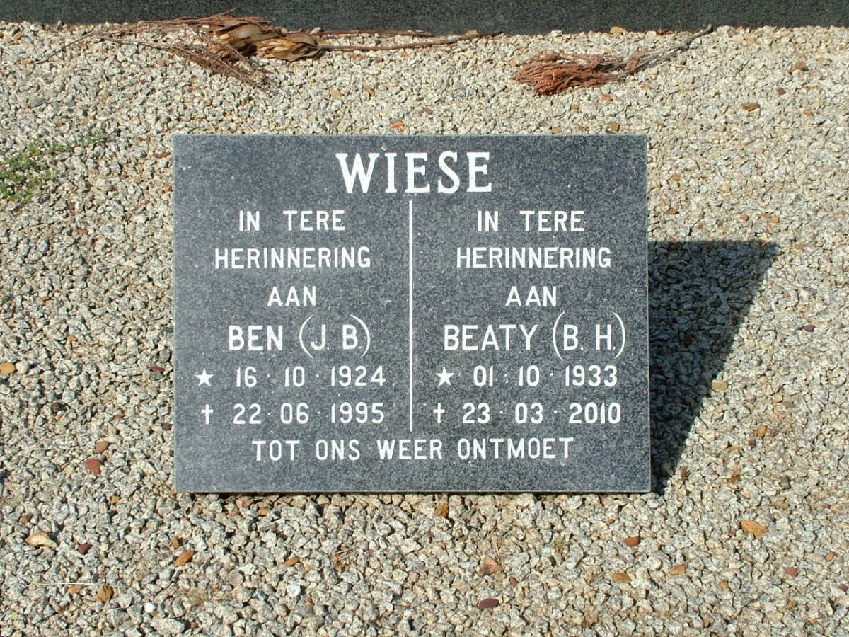 WIESE J.B. 1924-1995 &amp; B.H. 1933-2010