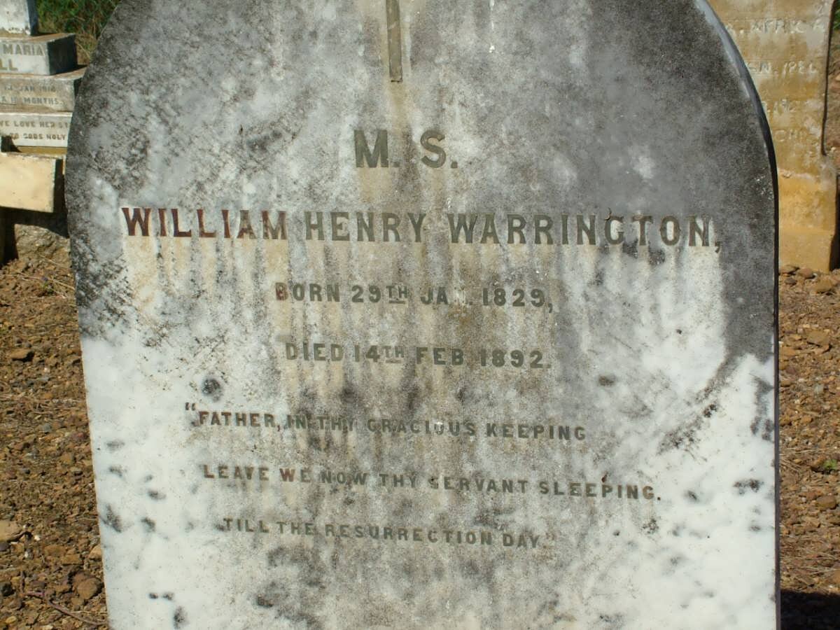 WARRINGTON William Henry 1829-1892