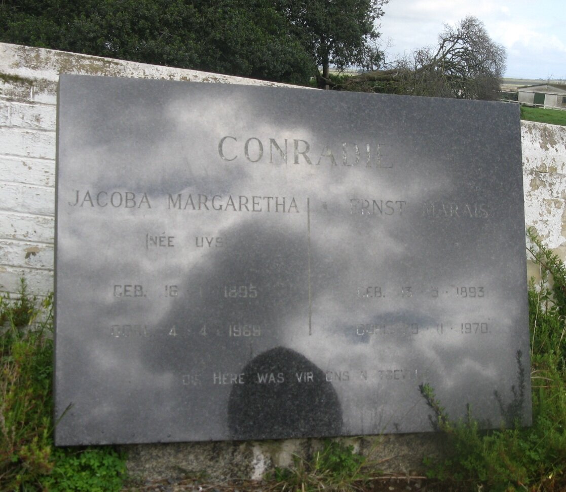 CONRADIE Ernest Marais 1893-1970 &amp; Jacoba Margaretha UYS 1895-1969