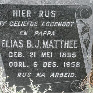 MATTHEE Elias B.J. 1895-1958