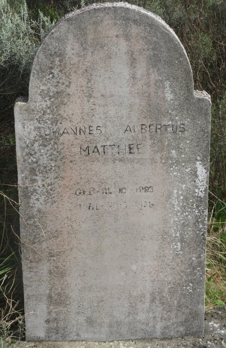 MATTHEE Johannes Albertus 1883-195?