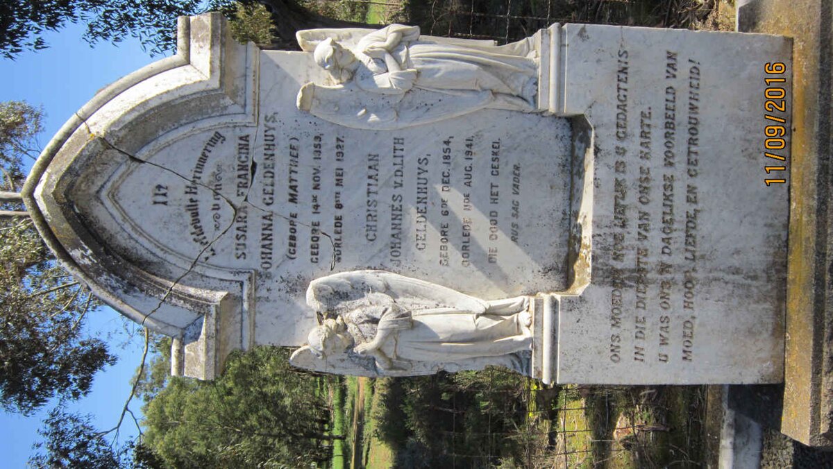 GELDENHUYS Christiaan Johannes V.D. Lith 1854-1941 &amp; Susara Francina Johanna MATTHEE 1853-1927