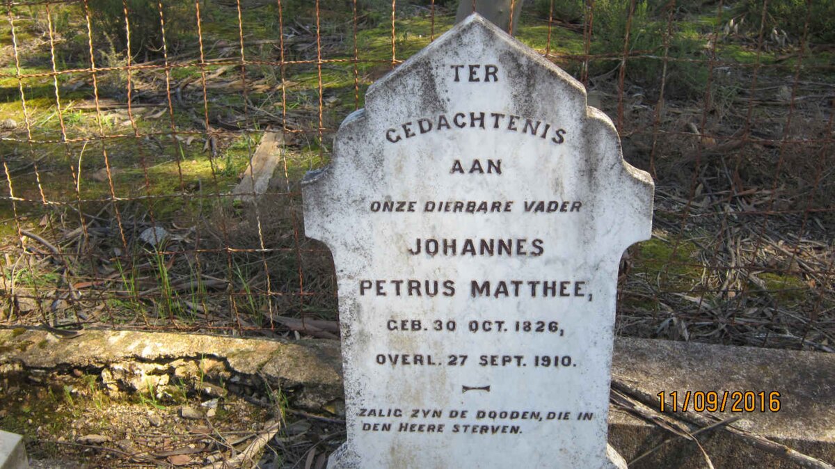 MATTHEE Johannes Petrus 1826-1910