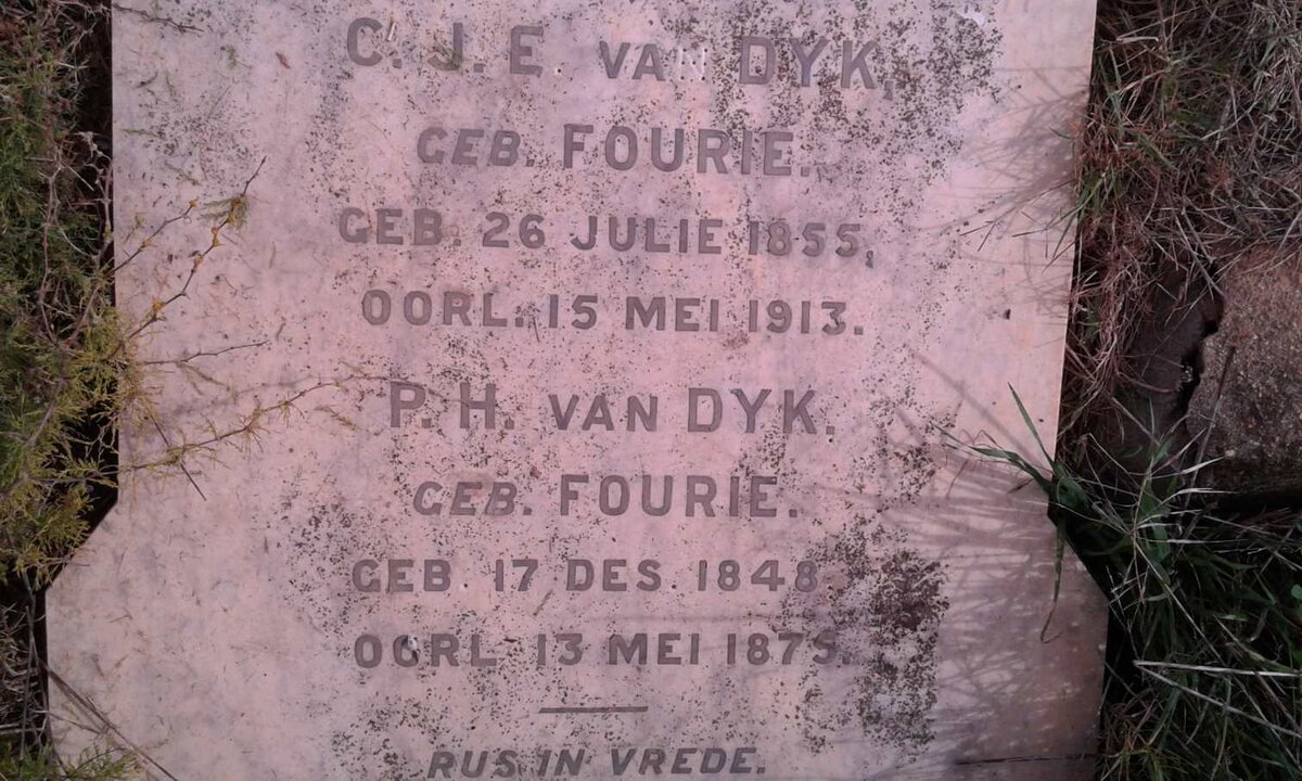 DYK E.D.A., van 1844-1922 :: VAN DYK C.J.E. nee FOURIE 1855-1913 :: VAN DYK P.H. nee FOURIE 1848-1875