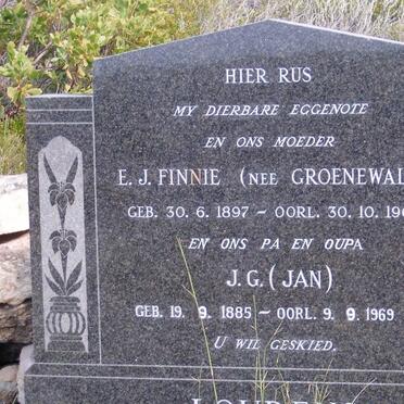 LOURENS J.G. 1885-1969 &amp; E.J. Finnie GROENEWALD 1897-1963