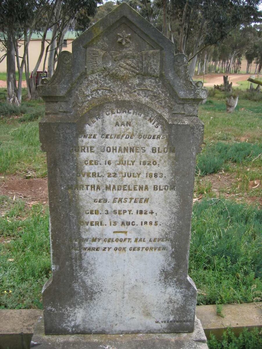 BLOM Jurie Johannes 1820-1883 &amp; Martha Madelena EKSTEEN 1824-1885