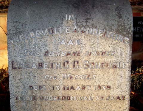 SCHEUBLÉ Elizabeth C.C. nee WESSELS -1939