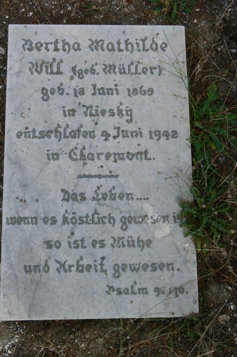 WILL Bertha Matilde nee MULLER 1865-1942