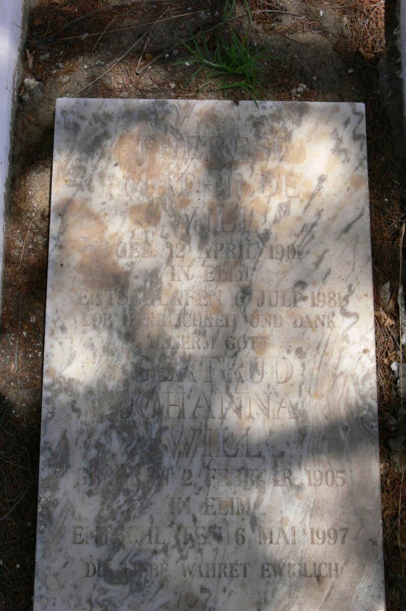WILL Therese Matilde 1901-1981 :: WILL Gertrud Johanna 1905-1997