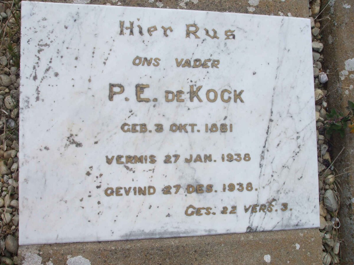 KOCK P.E., de 1861-1938