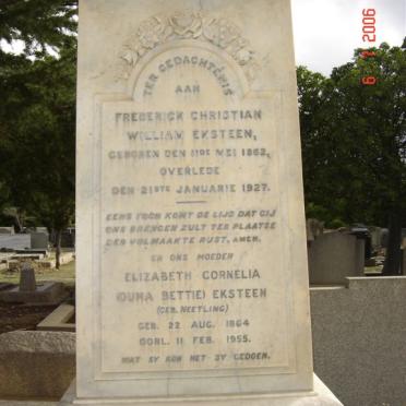 EKSTEEN Frederik Christian William 1862-1927 &amp; Elizabeth Cornelia NEETLING 1864-1955