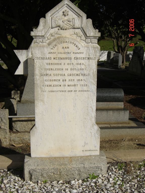 GROENEWALD Coenraad Hermanus 1845-1903 &amp; Maria Sophia 1843-1922