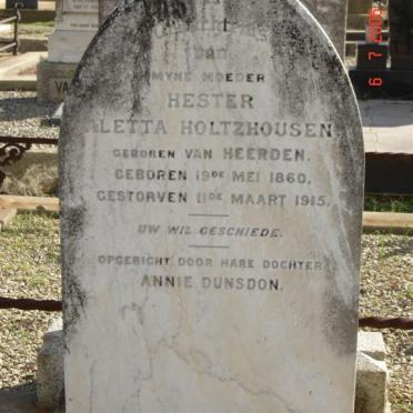 HOLTZHOUSEN Hester Aletta nee VAN HEERDEN 1860-1915