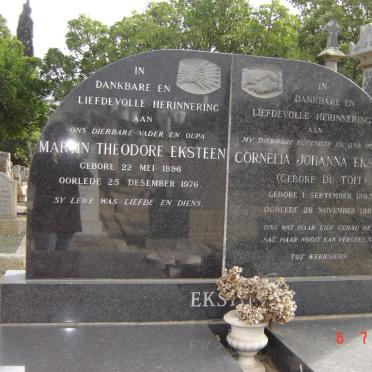 EKSTEEN Martin Theodore 1896-1976 &amp; Cornelia Johanna DU TOIT 1896-1976