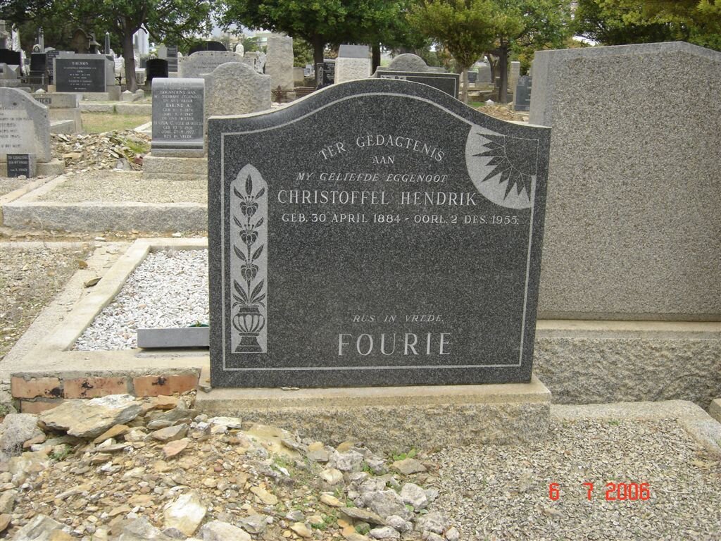 FOURIE Christoffel Hendrik 1884-1955