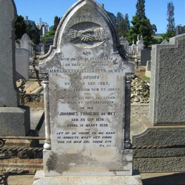 WET Johannes Francois, de 1854-1930 &amp; Margaretha Elizabeth BEUKES -1923