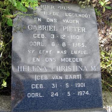 WESSELS Gabriel Pieter 1901-1965 &amp; Helena Christina M. VAN BART 1901-1974