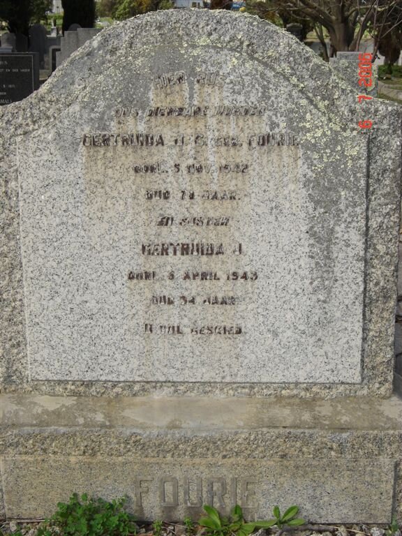 FOURIE Gertruida -1942 :: FOURIE Gertruida J. -1943