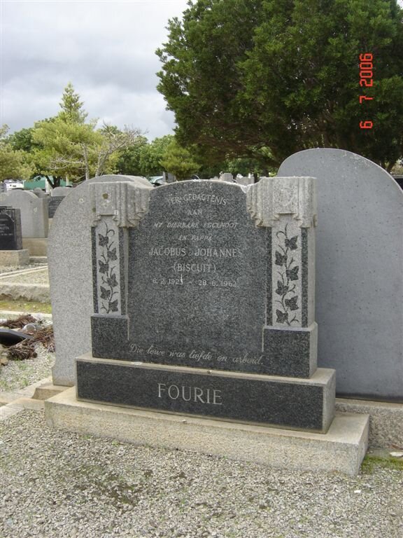 FOURIE Johannes Jacobus 1921-1962