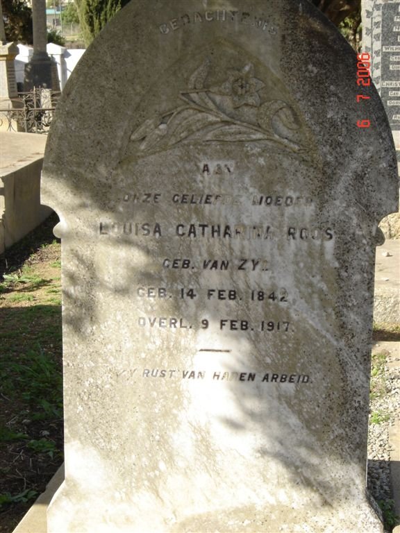 ROOS Louisa Catharina nee VAN ZYL 1842-1917