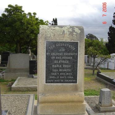 ROUX Beatrice Maria nee BEUKES 1894-1940