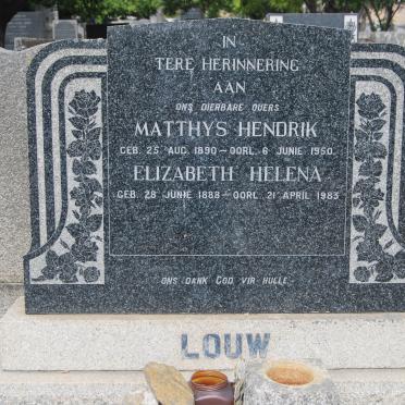 LOUW Matthys Hendrik 1890-1950 &amp; Elizabeth Helena 1888-1983
