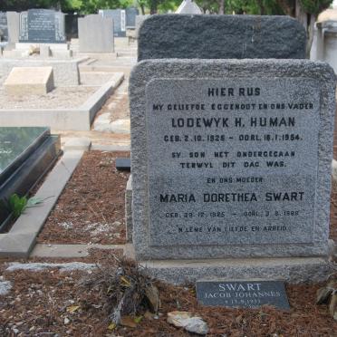 SWART Lodewyk H. Human 1925-1954 &amp; Maria Dorethea 1925-1988 :: SWART Jacob Johannes 1933-2001