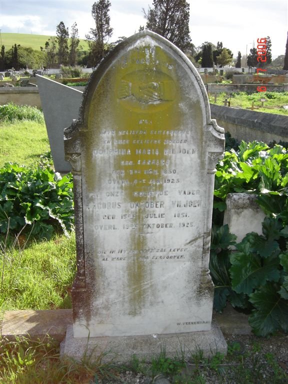 VILJOEN Jacobus Oktober 1851-1925 &amp; Dolphina Maria CARELSE 1950-1925