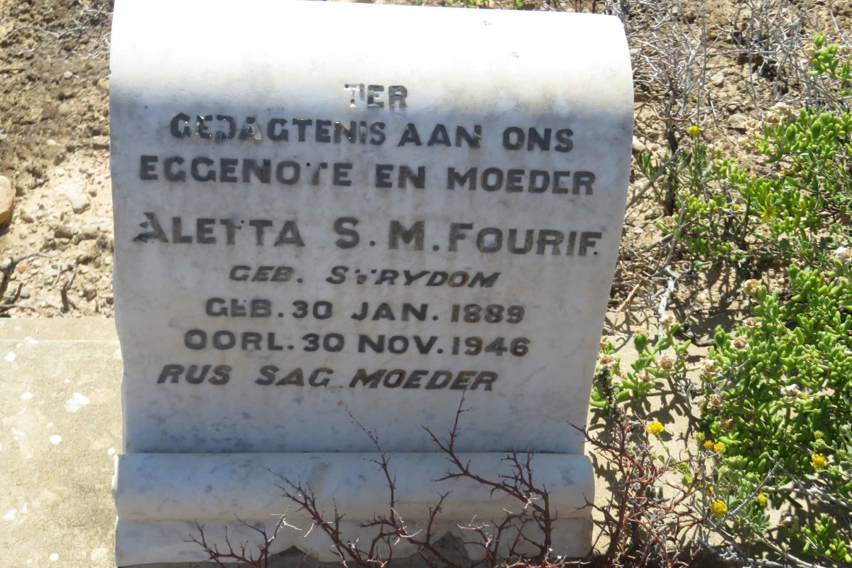 FOURIE Aletta S.M. nee STRYDOM 1889-1946