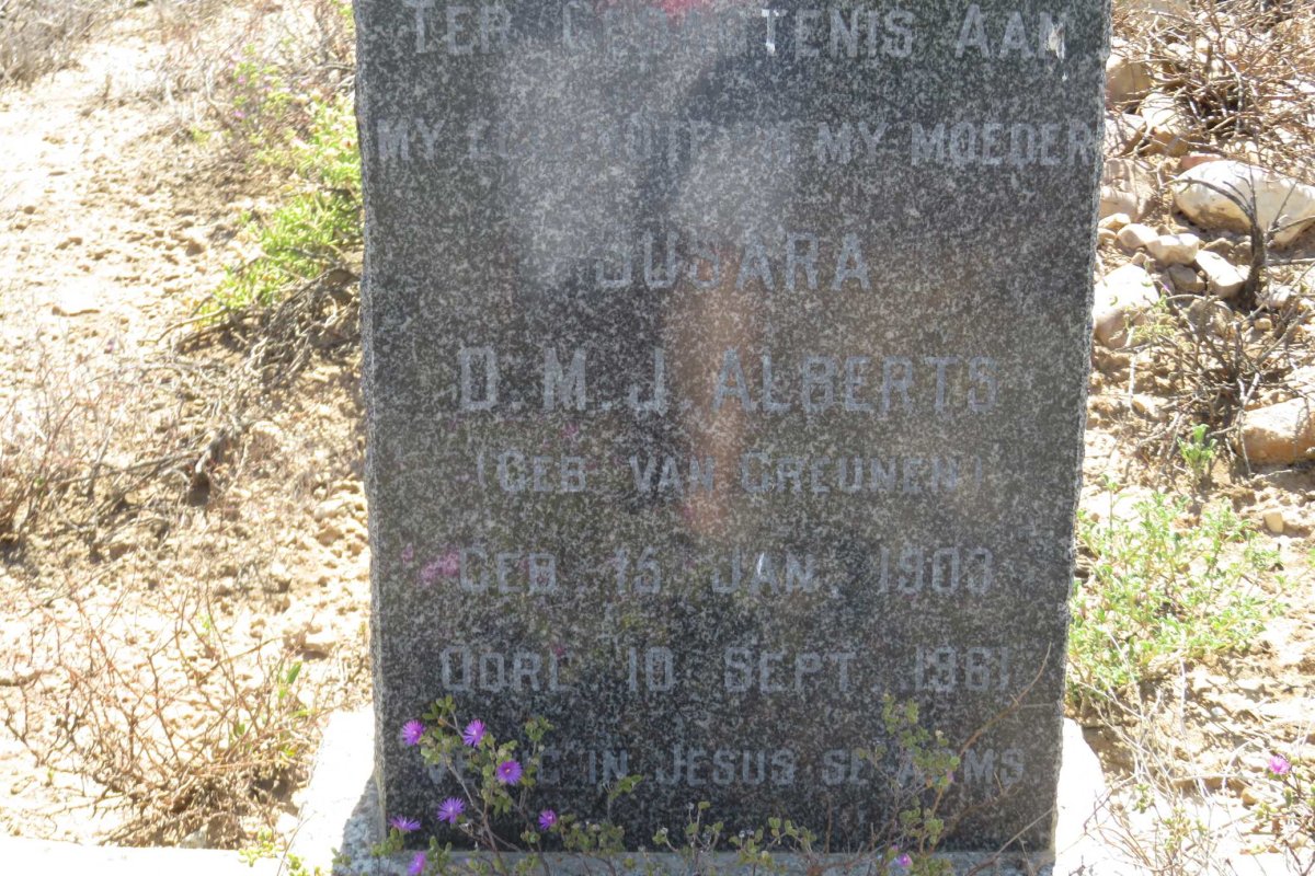 ALBERTS Susara D.M.J. nee VAN GREUNEN 1903-1961