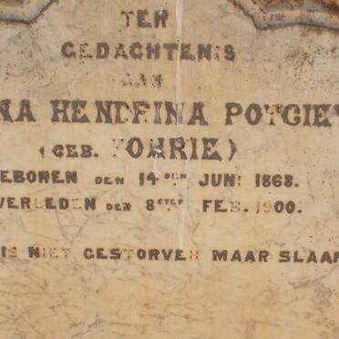 POTGIETER Johanna Hendrina nee FOURIE 1868-1900