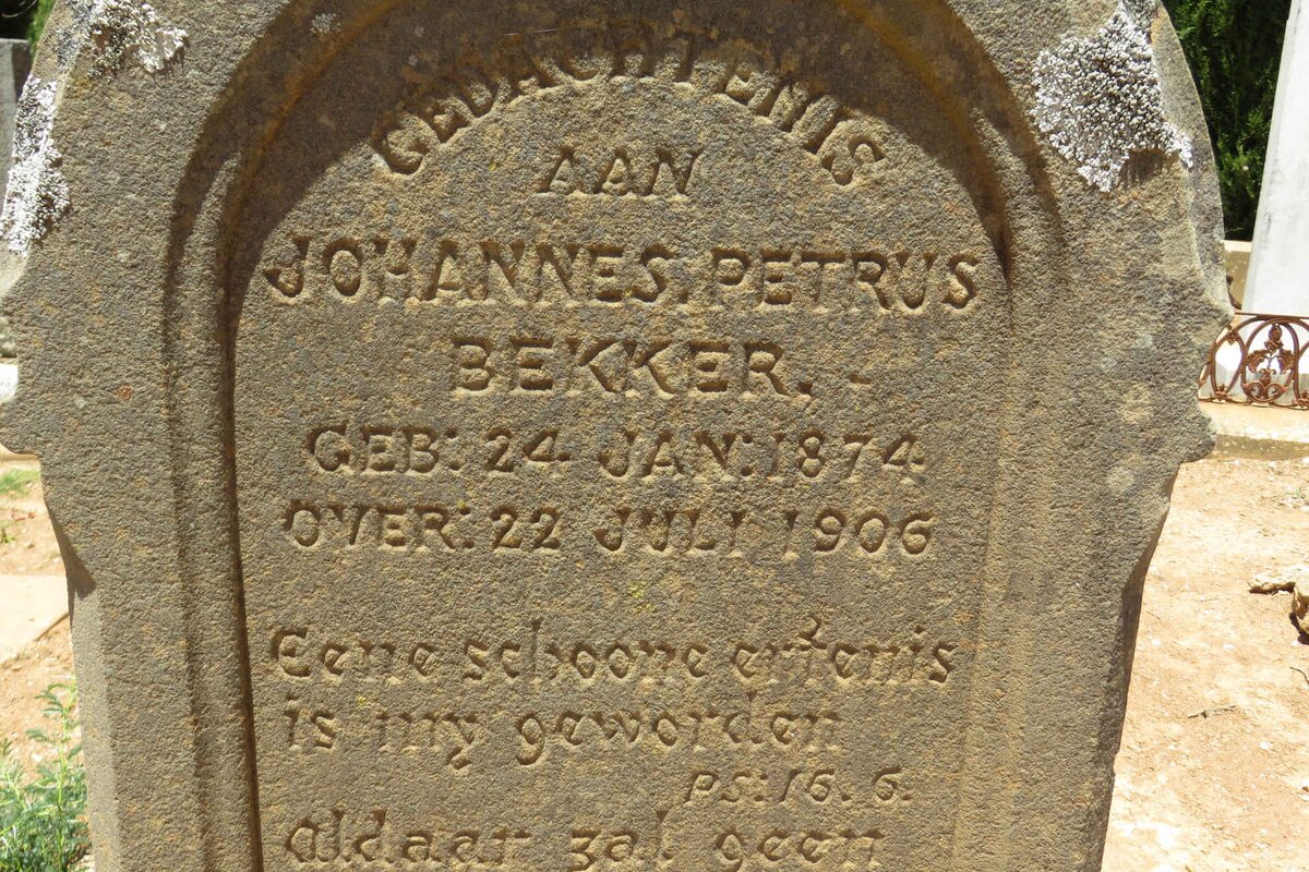 BEKKER Johannes Petrus 1874-1906