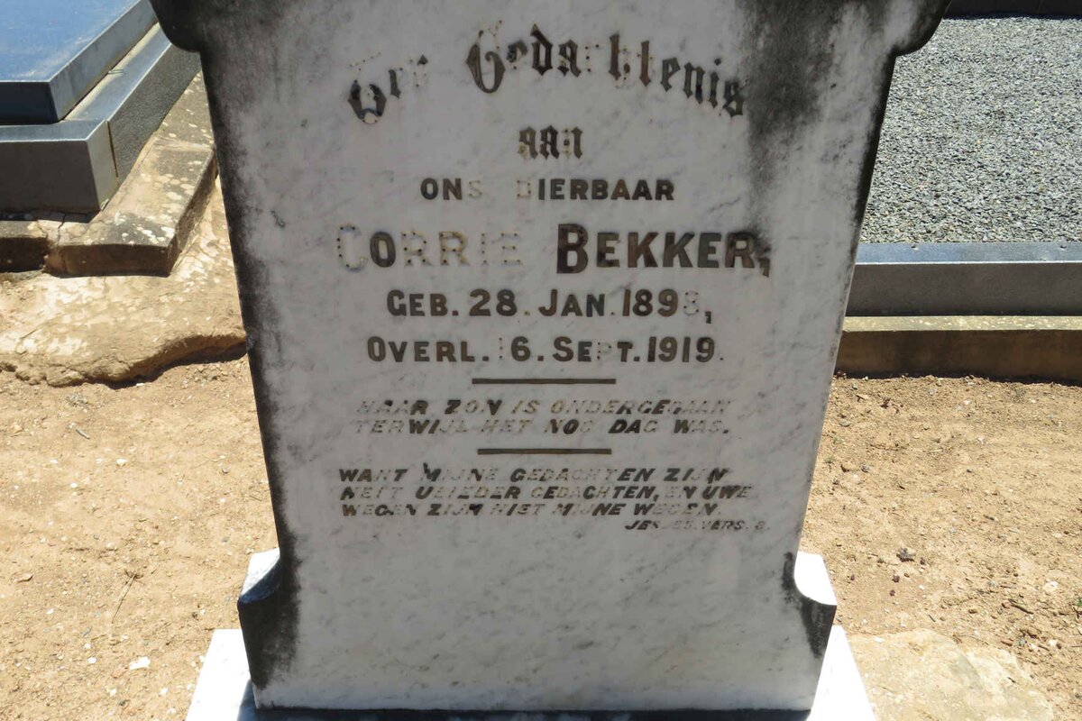 BEKKER Corrie 1898-1919