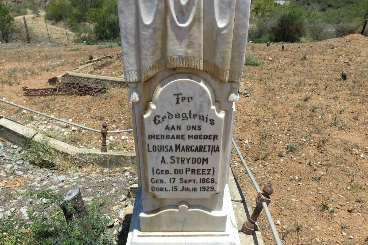 STRYDOM Louisa Margaretha A. nee DU PREEZ 1868-1929