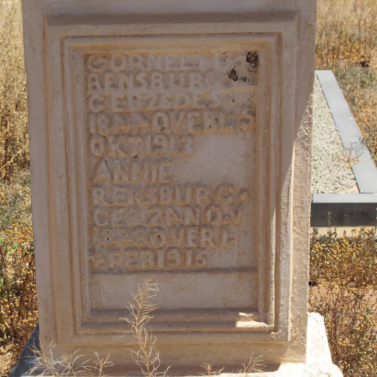 RENSBURG Cornelius 1844-1913 &amp; Annie 1848-1915