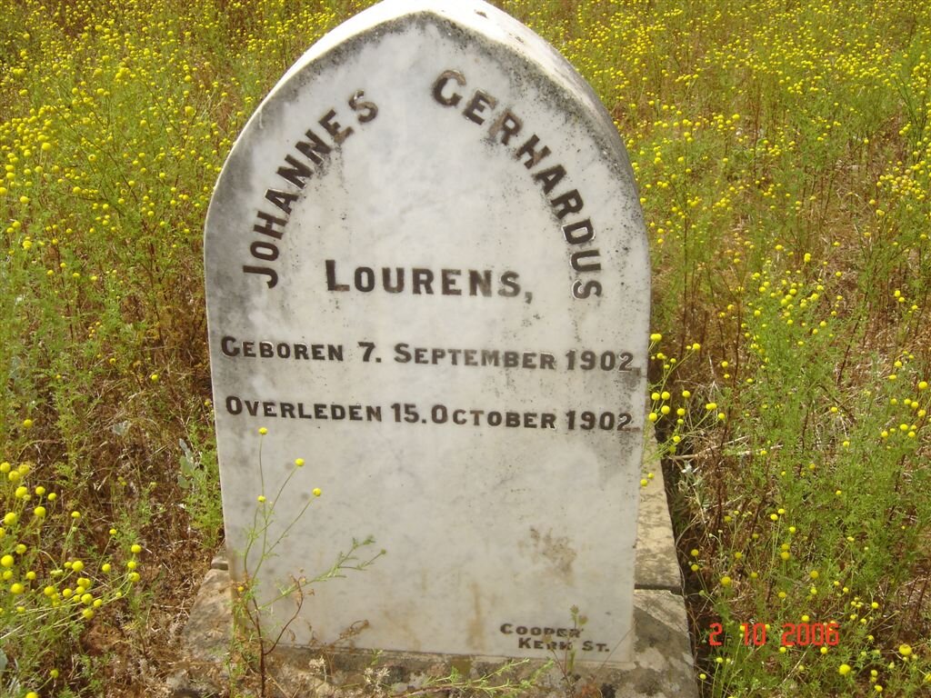 LOURENS Johannes Gerhardus 1902-1902