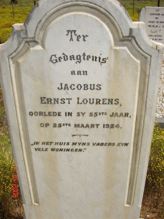 LOURENS Jacobus Ernst -1924