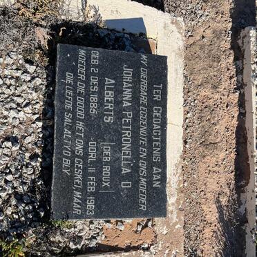 ALBERTS Johanna Petronella D. nee ROUX 1885-1963