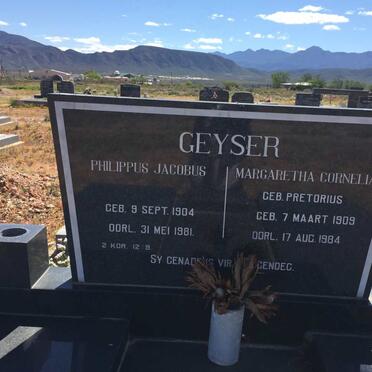 GEYSER Philippus Jacobus 1904-1981 &amp; Margaretha Cornelia PRETORIUS 1909-1984 