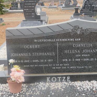 KOTZÉ Ockert Johannes Stephanus 1910-1977 &amp; Cornelia Helena Johanna MINNIE 1918-2000